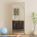 brisafe 67"x28" Ultra-Light Mobile Floor Mirror with 360° Wheels, 0.04mm Shatterproof Nano Film for Home Gym/Yoga/Dance Studio & Commercial Use | 60% Insurance Savings | Silver