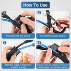 Nilight Cable Sleeve, 25ft-1/2inch Cord Management Sleeves, Braided Sleeving, Split Self Wrapping Wire Loom for Computer Electrical Automotive Harness Protector Organizer, Black