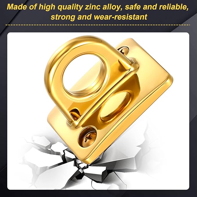 2 Pcs Gold Large Loop Wall Plate Metal Post Queue Line Barrier Hanging Circle Hook Rope Safety Barriers for Movie Theaters Grand Openings Auto Shows Hotels Velvet Stanchion VIP Rope Crowd Control