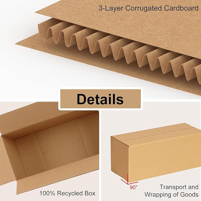 EdenseeLake 40 Pack 4x4x4 inches Shipping Boxes Small Cardboard Boxes for Packing, Moving, Mailing, Brown