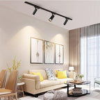 LED Track Lighting Heads Kit 3000K Warm White, 12-Light Dimmable GU10 Track Lights Heads, Ceiling Spotlight Fixture with 14.76FT H Type Track Light Rails, Replaceable GU10 LED Bulbs for Home