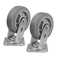 6'' × 2'' Caster Wheels, Heavy Duty Industrial Casters, Rubber Wheels with Roller Bearing, Load 900lbs per Swivel Caster for Cart Dolly Toolbox Trolley (2 Swivel)