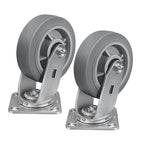 6'' × 2'' Caster Wheels, Heavy Duty Industrial Casters, Rubber Wheels with Roller Bearing, Load 900lbs per Swivel Caster for Cart Dolly Toolbox Trolley (2 Swivel)