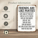 Funny Friendship Quote Metal Sign 8x12 - Humorous Bathroom Wall Art - Vintage White Iron Tin Sign for Bar, Home, Man Cave Decor - Unique Gift for Women & Friends (Friends)