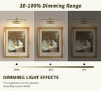 Wireless Picture Lights Rechargeable Gallery Lighting Battery Picture Frame Light with Remote and Timer, Adjustable Art Light for Paintings, Portraits, Antique Bronze Finish 16'' Inch 3W 2700K