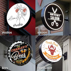 Custom Round Light Box Sign - Double Sided Illuminated Advertising Board for Shop, Bar, Cafe, Tea Salon Decor, or Billboard with Printed Logo (12" to 28")
