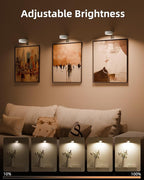 EZVALO Picture Lights for Wall, 2000mAh Rechargeable Battery Magnetic Poster Lights with 3 Color Temps & 12 RGB, Remote Dimmable Timer Painting Light, Wall Decor Light for Art Display, Frame (6 Pack)