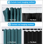 Room Divider Curtains Total Blackout Privacy Curtain Panel Room Thermal Insulated Noise Reduction Curtains for Bedroom Window Living Room Ceiling Track Curtain W 15 ft × H 8 ft Azure Blue