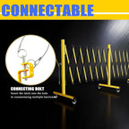 Industrial Expandable Barricade,Folding Security Gate Safety Barricade with Casters,Mobile Barrier Gate Outdoor,Adjustable Traffic Fence for Road Construction, Traffic Control,Pool (11FT)