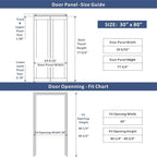 BARNER HOME Cane Bi-fold Doors - for 30in.x 80in.Door Opening, Webbing & Wood Folding Closet Doors with Hardware Kits, MDF, White Multifold Interior Doors