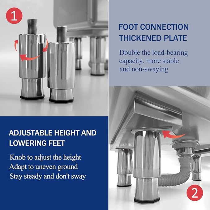 Stainless Steel Floor Mop Basin - Mounted Sink for Commercial Use (31.49'16.1'21.6')