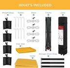 Best Choice Products 10x10ft Easy Pop Up Canopy w/Side Wall, 10 Pockets, Portable Carrying Case, 1-Button Setup, 4 Weight Bags - Marigold