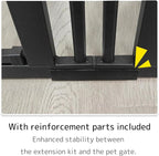 Lumizone Extra Tall Cat Gate Extension Kit 61.02" High Pressure Mounted 2025 New 12.60" Extra Wide 1.37" Gap No Drilling Tall Pet Gate for Dogs (Black, 61.02" H x 12.60" W, Extension)
