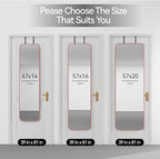 57x20 Door Hanging Full Length Mirror, Floor Stand (Height 5.7ft just Body in1.3ft) Wall Mounted Metal Frame Rectangle Dressing Mirrors for Bedroom Room 57 inch Pink Rose Gold