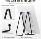 TR-LIFE 3 Pack 10 Inch Large Plate Stands for Display - Metal Plate Holder Display Stand + Picture Frame Holder Stand + Small Easels for Decorative Plate, Platter, Book, Plaques, Photo, Tabletop Art