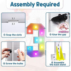 imprsv 3FT Colorful Marquee Numbers,18 Colors with Remote, Light Up Numbers 3 for 3rd 30th Birthday Decorations Anniversary Party Decor, Pre-Cut Foam Board Kit, Mosaic Sign for Balloon