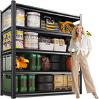 5-Tier Garage Shelving Heavy Duty, Adjustable Metal Shelving Unit, 2500LBS Garage Storage Shelves, Easy Assembly Steel Shelving, Utility Storage Rack Shelf for Warehouse, 72”H*35.4”W*16”D