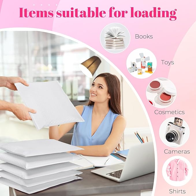 Metronic Bubble Mailer Bulk 10x13" White 250Pack Waterproof Padded Envelopes Self Seal Large Bubble Mailers Cushioning Bubble Envelopes for Shipping,Books,Jewelry Makeup Supplies