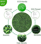 12PCS 20"x20" Artificial Boxwood Panels Topiary Hedge Plant UV Protected Faux Grass Wall Greenery Mats for Outdoor Garden Fence Backyard and Indoor Home Wedding Decoration, Dark Green