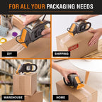 Clear Packing Tape with Dispenser (1 Roll) – Heavy Duty, Refillable, Compatible with Standard 2” Wide Rolls
