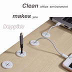 8 Pack Cable Cord Grommet 3/4 Inch Flexible Wire Rubber Grommets for Desk and Other Furniture Wall Hole Cover Cable Management Wire Organizer Cable Pass Through, White Color