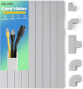 Delamu 142in Grey Cord Hider Cable Hider, Cord Covers for 2-3 Wires on Wall, Premium Wire Hiders Wire Covers for Cords on Wall, Easier Setup TV Cable Cover Management Kit, W0.94 H0.47in, Grey