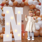 Bugame 3FT Marquee Letters, Large Light Up Letters for Birthday Wedding Backdrop Warm Light Marquee Letters 3 Feet Tall for Baby Shower Party Proposal Decoration Decor, Letter N