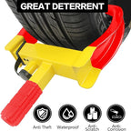 KAYCENTOP Wheel Clamp Lock Universal Security Tire Locks Anti Theft Lock Fit Most Vehicles Max 11" Tire Width for Trailers SUV Boats ATV's Motorcycles Golf Cart Yellow/Red 2 Packs 6 Keys Alike