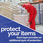 International Plastics Co. 18" Stretch Film/Wrap 1500 feet 7 Layers 80 Gauge Industrial Strength up to 800% Stretch 20 Microns Adhering Packing Moving Heavy Duty (Clear, 1 Pack - Tension Handles)