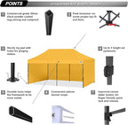 ABCCANOPY Heavy Duty Easy Pop up Canopy Tent with Sidewalls 10x20, Gold