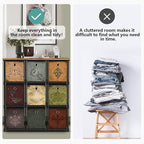 Fabric Dresser with 9 Drawers, DIY Cube Organizer for Closet, Storage Drawer Unit Chest of Drawers for Bedroom, Living Room, Hallway, Dorm, Pattern