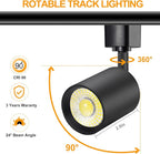 VANoopee 16-Pack 10W Dimmable LED Track Lighting Heads H Type Track Light Replacement Fixtures Bright 3000K Warm White Ceiling Spotlight for Accent Task Art, Flicker Free CRI90+ 24° 800lm Black