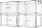 Vtopmart 4 Pack 18QT Clear Stackable Storage Drawers,Easily Assemble Closet Organizers,Plastic Storage Bins for Bathroom,Cabinet,Kitchen Pantry,Under Sink Organization(Medium)