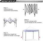 ABCCANOPY Patio Pop Up Canopy Tent 10x10 Commercial-Series (White)
