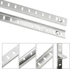 Bueyfolt 17Inch 8 Pcs Pilaster Shelf Brackets, Adjustable Mortise Mount Shelf Rails with Screws for Wall Shelving System