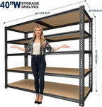 40" W Garage Shelving Unit, 2400Lbs Storage Shelves, Heavy Duty Adjustable Rack for Basement, Warehouse, Pantry, Stores, Tool Room, Freestanding Organizer