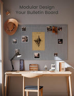 Large Felt Bulletin Board 36"x24" Cork Board Alternative - 6 Pack with 40 Safe Removable Adhesive Tabs, Cork Boards for Walls Cork Board for Home Office Classroom Pin Board-Blue Gray