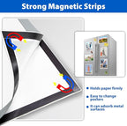 20 Pack Magnetic Sign Holder 8.5 x 11, Self-Adhesive Magnetic Picture Frame & Document Holder for Wall, Door, Fridge, Glass - Double-Sided Magnetic Frame for Poster & Paper Display (Silver)