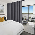 Hiasan Room Divider Curtains Patio Sliding Door Blackout Curtain Privacy Room Thermal Insulated Noise Reduction Panel with Back Tab & Rod Pocket for Bedroom Partition(80 x 84 Inches, Dark Grey)