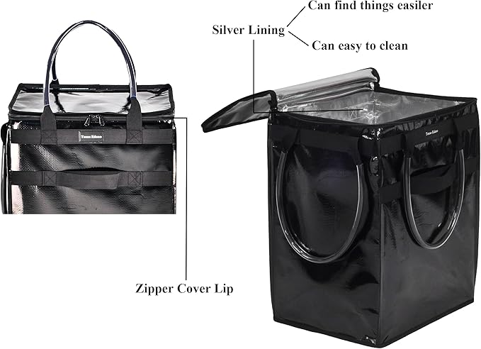 Reusable Grocery Bag On Wheels Large Capacity Shopping Trolley Foldable Rolling Tote Bag with Heavy Duty Handle for Travel