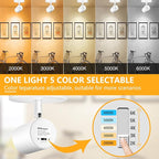 VANoopee 5-Color Dimmable Ceiling Spotlight Flush Mount Adjustable Directional LED Spot Lights Indoor Bright Accent Fixture for Art Picture Living Room Bedroom - CRI90 24° Flicker Free 10W 800lm White