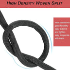 Braided Split Wire Loom Black Wire Cover Protective Harness Tubing Cable Management Self Wrap Cord Sleeve Mesh Woven 1"-24ft