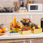 Acrylic Display Risers - Gold Buffet Risers, Set of 5
