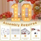 Imprsv 3FT Light Up Numbers, Marquee 10th Birthday Decorations for Girls Boys, Large Light Up 10th Birthday Women Foam Board Anniversary Party Decorations Arch Kit (DIY)
