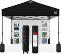 Best Choice Products 10x10ft Easy Pop Up Canopy w/Side Wall, 10 Pockets, Portable Carrying Case, 1-Button Setup, 4 Weight Bags - Black
