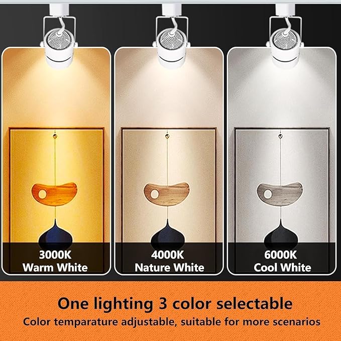 Dimmable LED GU10 White Track Lighting Kit with Replaceable GU10 Bulbs,18-Pack All-in-One Plug in 3CCT Ceiling Spotlights with 19.68FT Track Rails,Accent Lighting for Home,Store,Moblie Cart and Office
