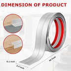 Flexible Peel and Stick Wall Corner Guards - Edge Protector Self Adhesive Trim Strip for Wall Edge (Silver, 2.4 in x 40 Ft)