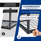 FLEXIMOUNTS 4x8 Overhead Garage Storage Rack, Adjustable Organization System, Heavy-Duty Metal Ceiling Racks, 2 Pack, Hammertone, Classic Series