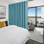 Hiasan Room Divider Curtains Patio Sliding Door Blackout Curtain Privacy Room Thermal Insulated Noise Reduction Panel with Back Tab & Rod Pocket for Bedroom Partition(80 x 84 Inches, Turquoise)