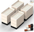 Furniture Risers, Tclouda Bed/Sofa/Desk/Table/Chair Leg/Fridge Lifts to 1.5, 3 and 4 in, Rectangle Adjustable Risers Blocks for Extenders, Heavy Duty Supports Up to 1300 Lbs, 4 in-Apricot-Rectangle